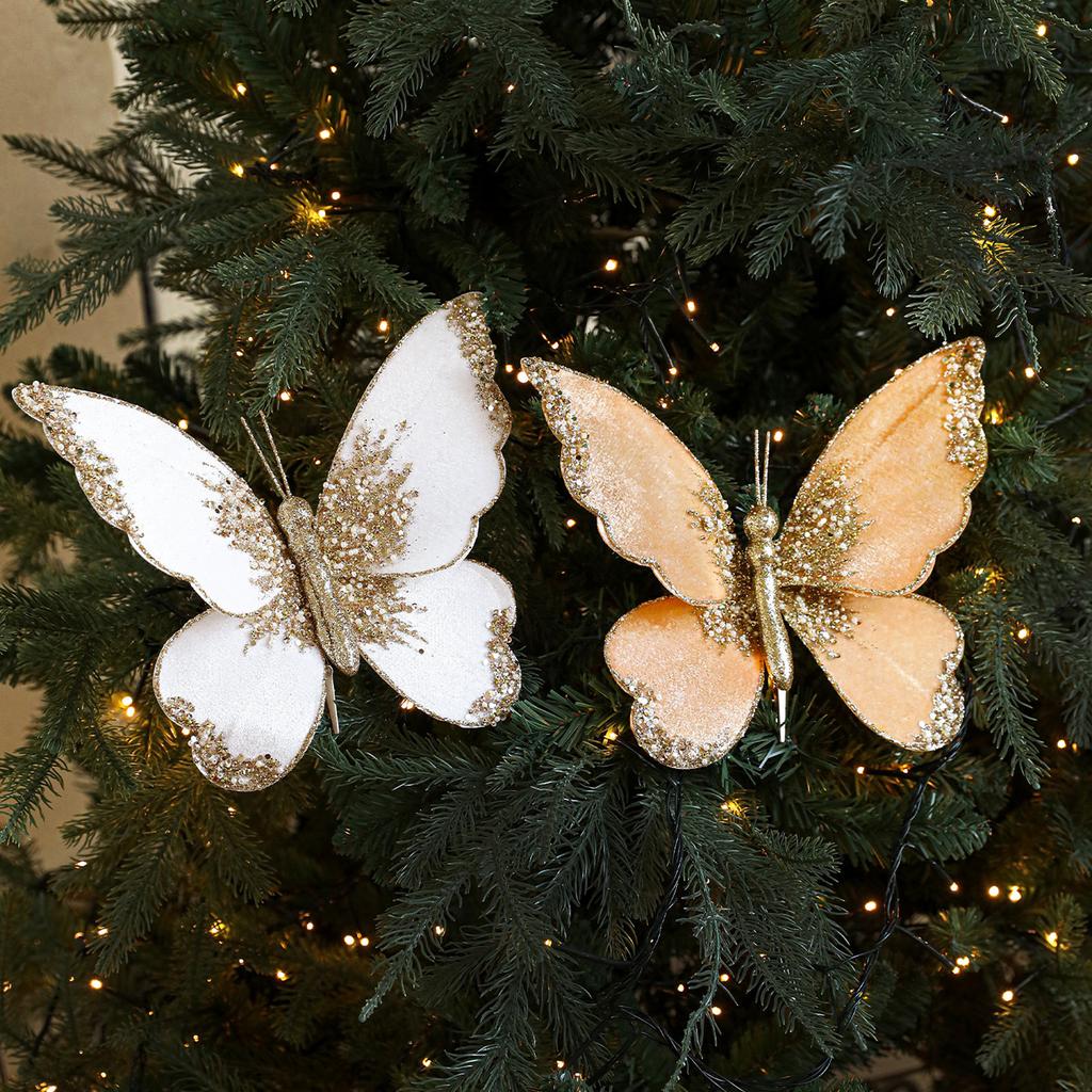 Fabric Simulation Bow Clip Velvet Powder Flocking Christmas Tree Decoration Scene Layout