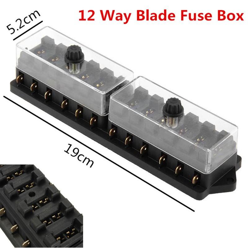 New Universal Car Truck Van 12 Way Circuit 12V Standard Blade Block Fuse Box Holder