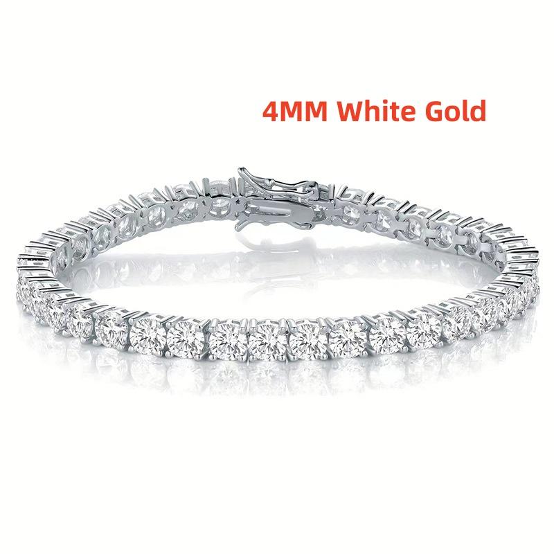 Factory Price Real S925 Silver Plated 18K Gold 5A Grade Zircon Black Tennis Bracelet for Men and Women Fashion Jewelry