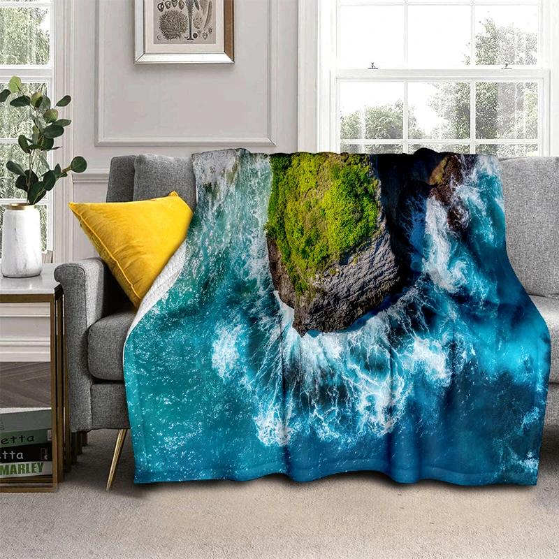 29 Style New Sea Water Beach Reef Nature Scenery 3D Blanket,Soft Throw Blanket for Home Bedroom Bed Sofa Travel Picnic Cover Kid