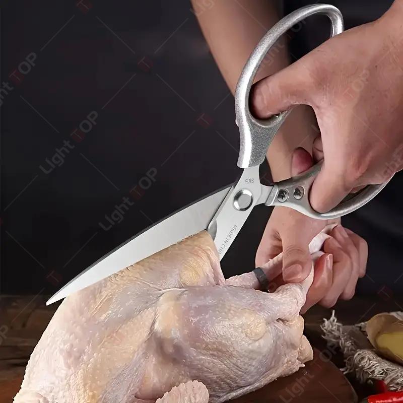 NEW Extended Kitchen Scissors Stainless Steel Chicken Bone Scissors Multi-functional BBQ Meat Cutting Scissor Knife for Kitchen