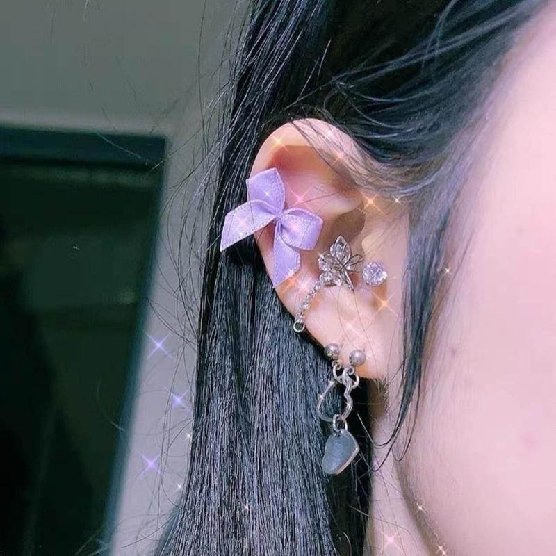 Bowknot Ear Studs Helix Piercing Earrings Titanium Steel Cartilage Earrings Body Jewelry Accessories Personality Jewelry