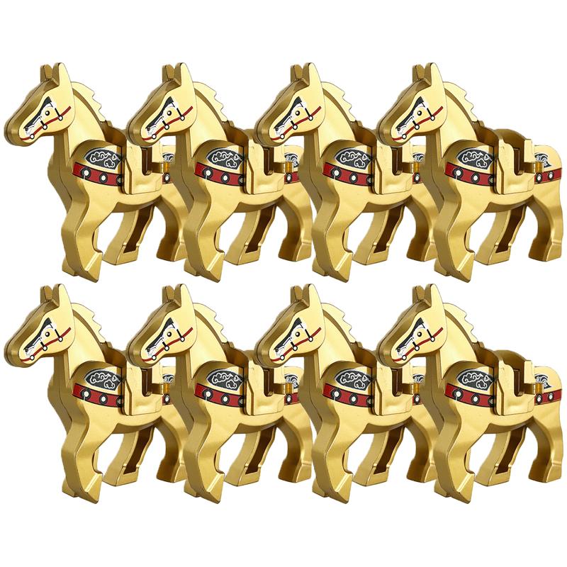 MOC Medieval Military Building Blocks Cavalry Regiment Knight Horse Animal Accessories Set Mini Bricks Buy Goods Boy Toy Gift