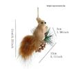 Cute Realistic Plush Squirrel Christmas Hanging Ornaments Pinecone Fluffy Tail Tree Party