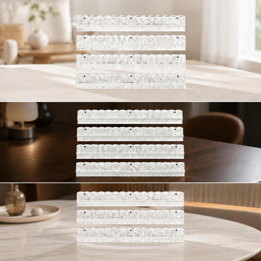 4 Pieces American Mahjong Tile Rack Marbled Acrylic 20 Inch for