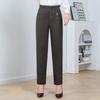 Autumn Winter Fleece Waist Stripe Straight Leg Pants Loose Female Straight Pant