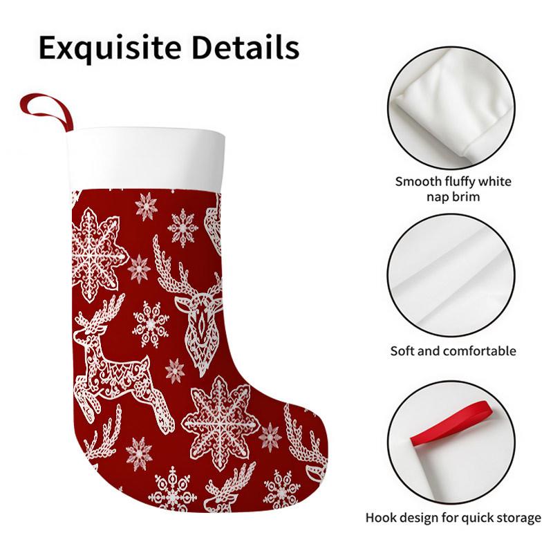Christmas decoration fireplace hanging stocking1pc Large 18-Inch Farmhouse Vintage Christmas Stocking Suitable