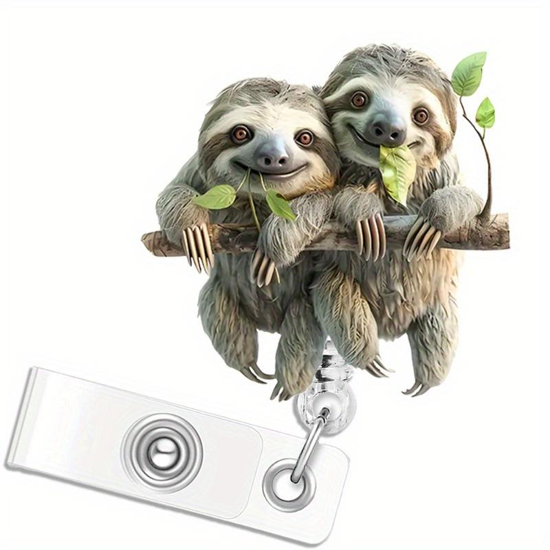 Fashionable sloth badge scroll for nurses, teachers, and medical workers.