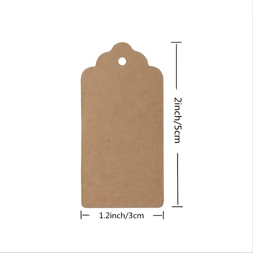 100 Blank Kraft Paper Gift Tags for Packaging and Crafts