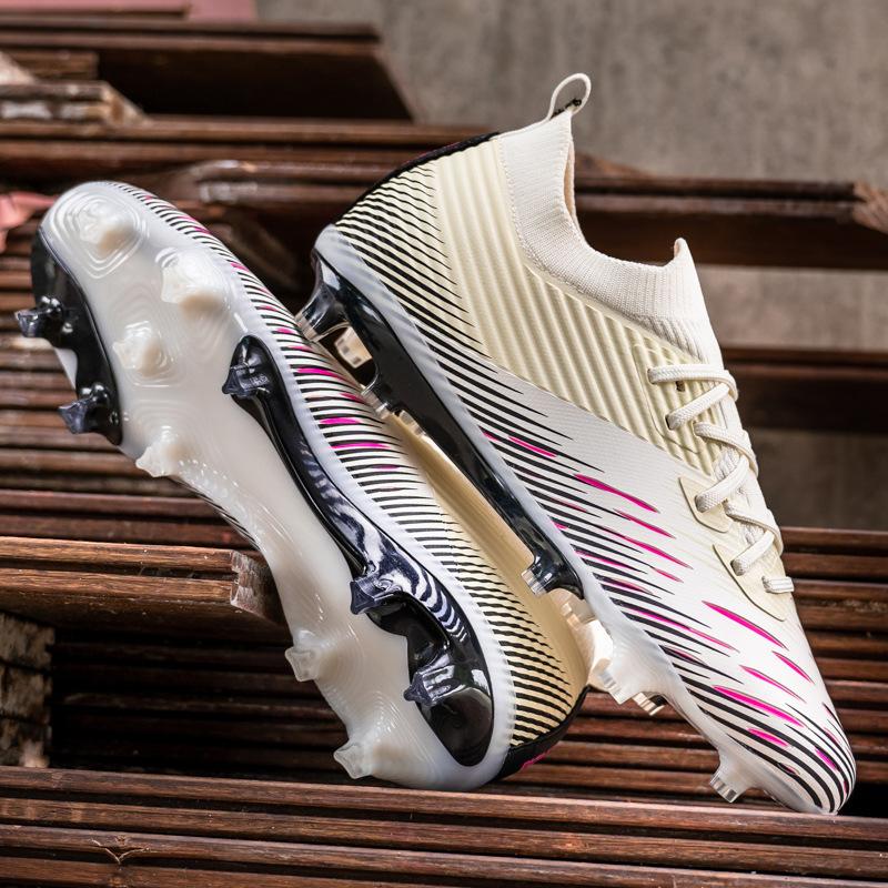 Summer European Cup Football Shoes Youth Adult Spike Student Game Training Football Shoes 35 бежевый