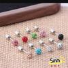 Titanium Steel Multi-Color Diamond Ball Stud Earrings: Niche Design, Sparkling, and Fashionable for Ear Piercings