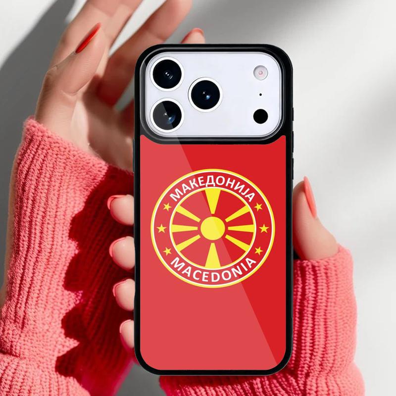 

Macedonia Flag Phone Case for iPhone 17 16 15 14 13 Pro Max Back Cover for 12 11 Pro Coque iPhone 16