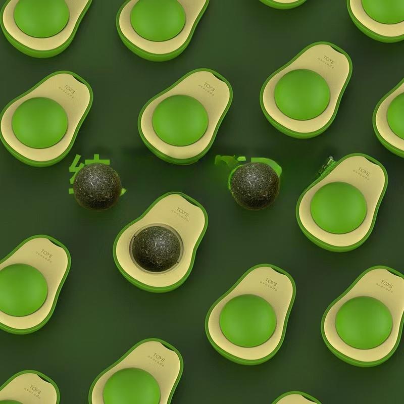 Catnip Balls, Self-entertaining and Cat-teasing Gadgets, Rotatable Balls, Teeth Grinding and Cleaning, Durable Avocado Cat Toys, Pet Supplies