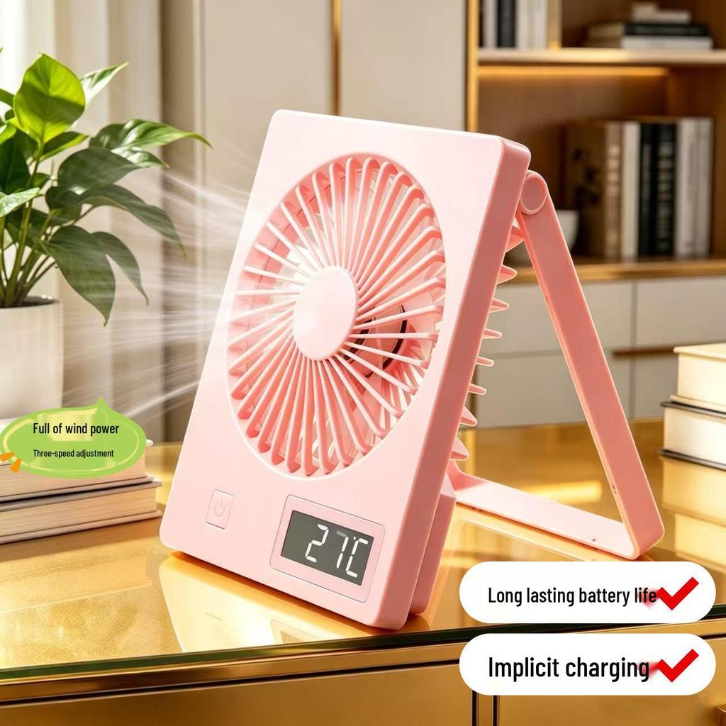 USB Rechargeable Mini Desktop & Handheld Fan - Long Battery Life, Ideal for Outdoor Use & Students