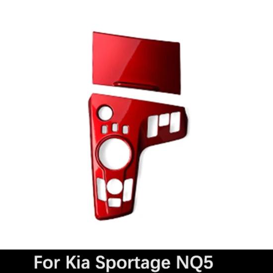 Red Style Central Console Gear Box Shift Panel Cover Trim For Kia Sportage NQ5   2024 2025 Accessories Left Hand Drive As the phote
