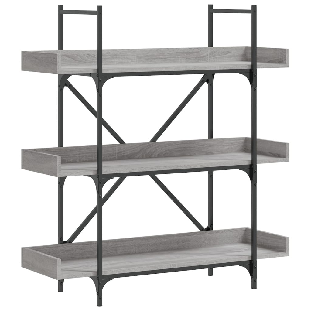 Vidaxl 3-Tier Bookshelf, Sonoma Grey Oak, 100X33X108.5 Cm
