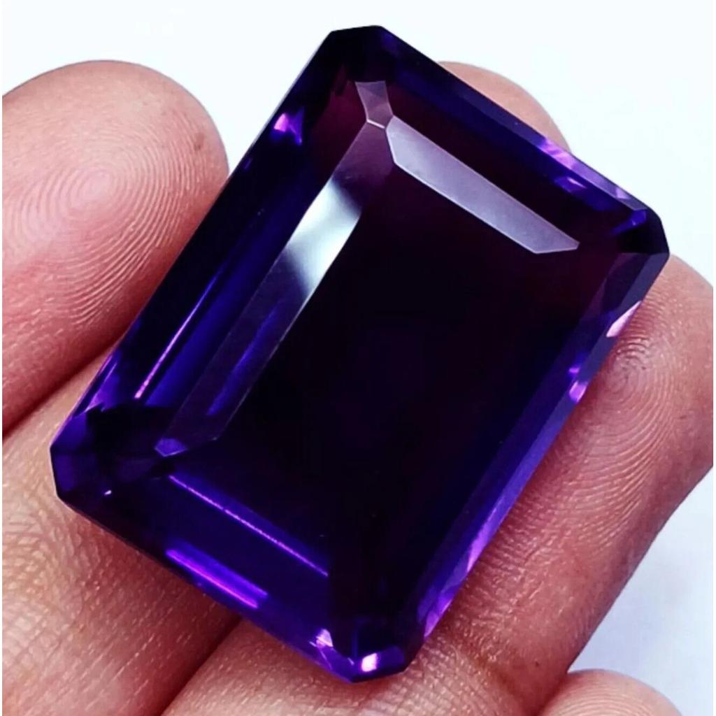 Natural Violet Amethyst For Making 90+ Ct Emerald Cut Beautiful Loose Gemstone
