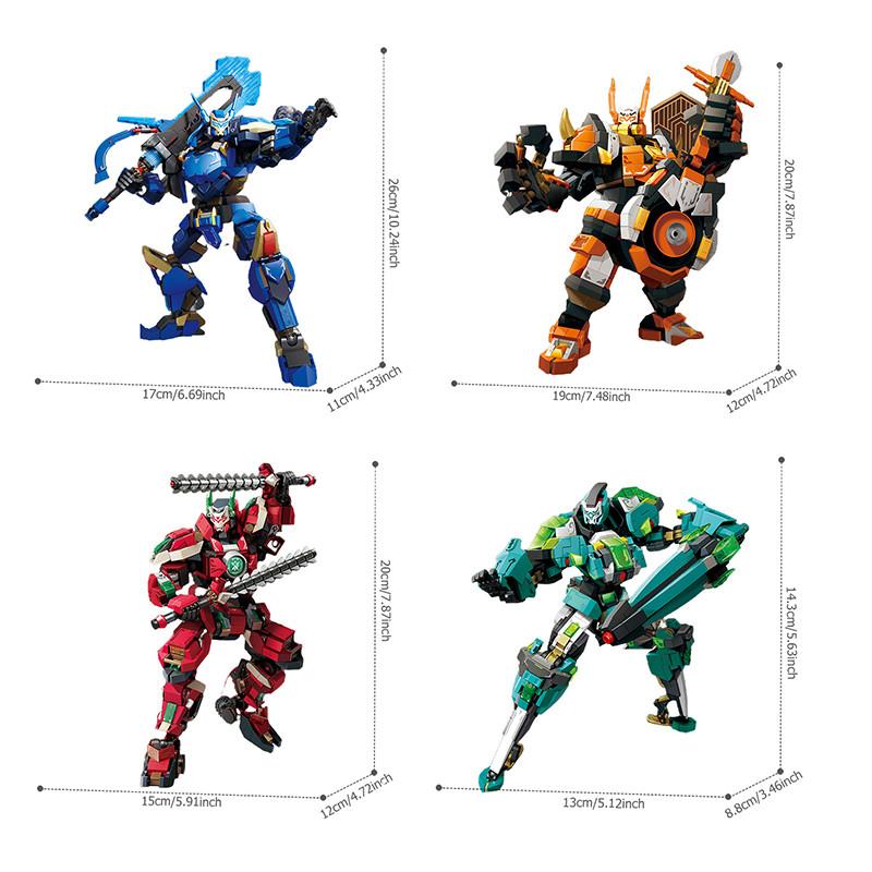 Non-Toxic Sembo Chiese-Style Mecha Assemblage Building Blocks Robot Model Bricks Collectible Ornaments Kids Toys For Children Diy Holiday Gift