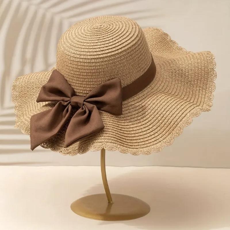 

Солнцезащитная кепка от солнца новая складная шляпа-таз с бантом, кружевной край, широкие поля, шляпа из бумажной соломы, детская хаки