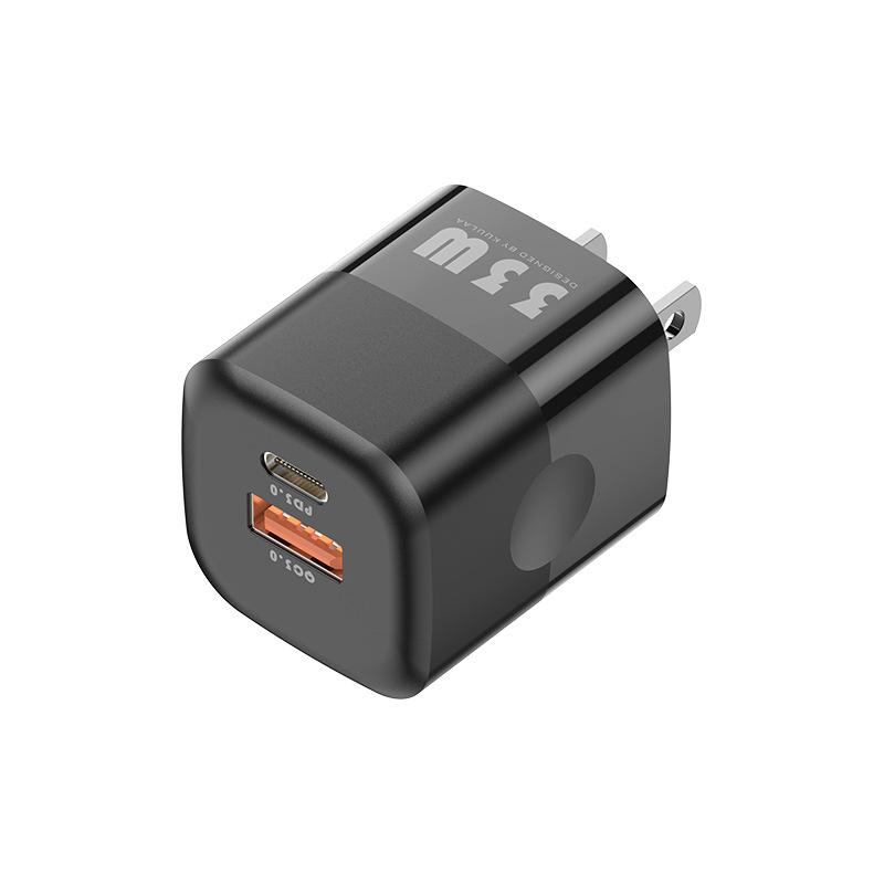 

Gallium Nitride 33W Fast Charging Head USB PD3.0 Charger Compact Portable KTY 33W US Plug чорний