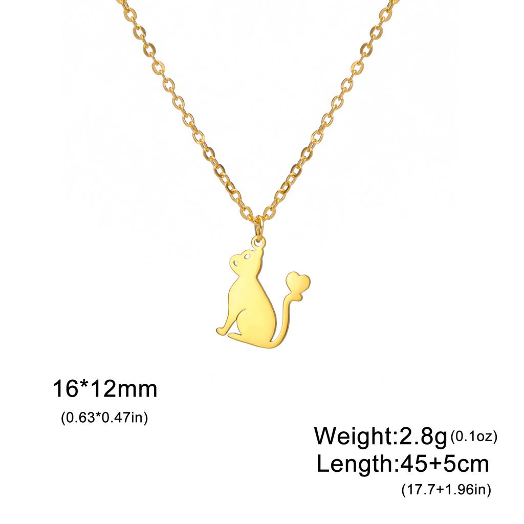 Squirrel Necklace for Women Animal Pendant Cute Charm Stainless Steel Jewelry on the Neck link Chain Accessories Birthday Gifts