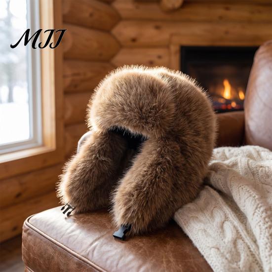 Gift for Women in Winter Faux Fur Trapper Hat, Fuzzy Hat with Ear Flaps, Fleece Soft Lined Cap Windproof Ushanka Cold Weather Outdoor Cycling