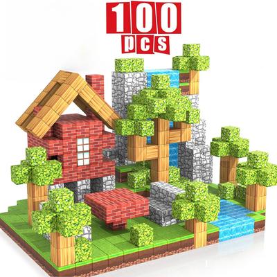 100ks magnetických blokov Hračka stavať mínový magnet Svetová sada pre chlapcov Dievčatá STEM Montessori senzorické kocky pre batoľatá Darček