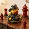 Figurine Canard Pompier Meuble Doux Créatif pour la Maison, Ornement de Bureau en Résine Durable, Ornement de Tableau de Bord de Voiture Statue Jaune pour Décoration de Bureau