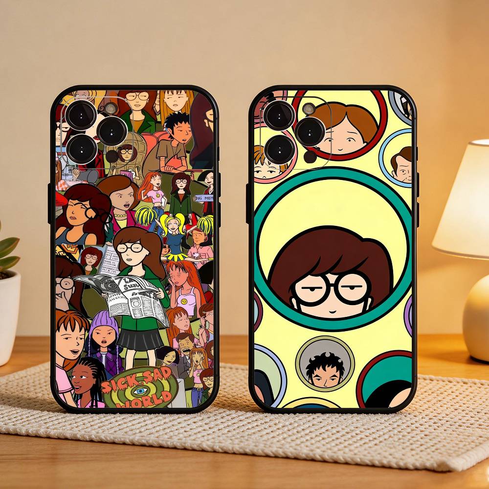 C-CARTOON D-D-Daria FUNDA Phone Case For iPhone17,16,15,14,13,12Plus,Pro Max,XS,5G Soft Silicone Black Cover