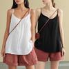 Loose Thin Camisole Solid V-neck Vest T-shirt Sleeveless Casual Top Highstreet Holiday Women Clothes All-match Summer Simple N
