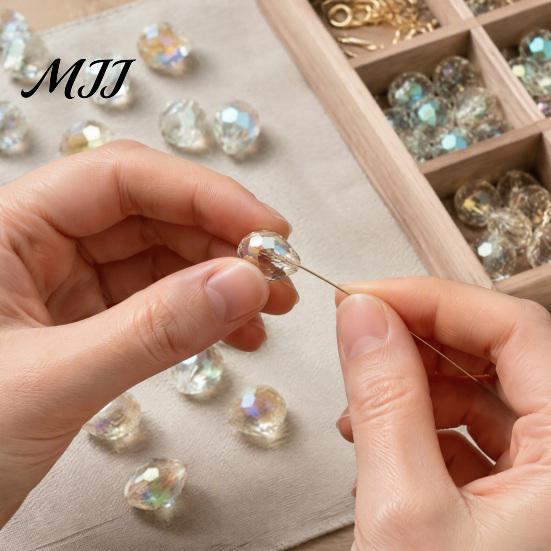 DIY Crafts Beads 50Pcs 10x8mm Faceted Teardrop Glass Beads, Top Drilled Water Drop Transparent Loose for Jewelry Bracelet Necklace Beaded