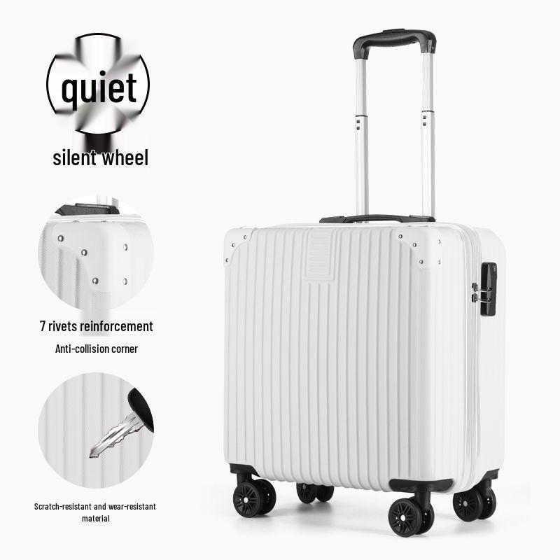 Women's 18" Mini Student Carry-on Suitcase, Aluminum Frame, 20" Compression-Resistant Trolley Case