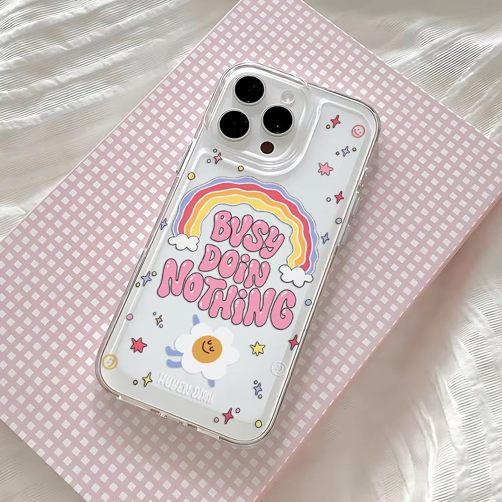 

INS Colorful Rainbow Lovely Clear Phone Case For Samsung Galaxy A14 A15 5G S21 S22 S23 S24 FE Plus Ultra A25 A35 A52 A53 A54 A55 S23