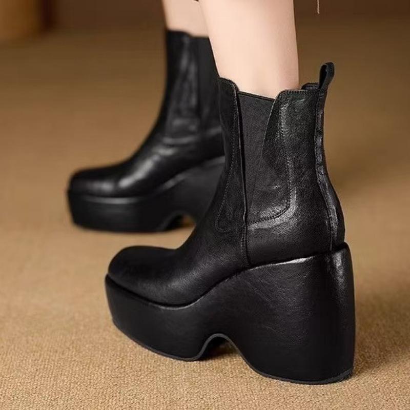 Fashion Ladies Shoes 2025 Ankle Slip-on Women's Boots Fashion Round Toe Modern Boots Women New Best Seller Thick Bottom Shoes for Women