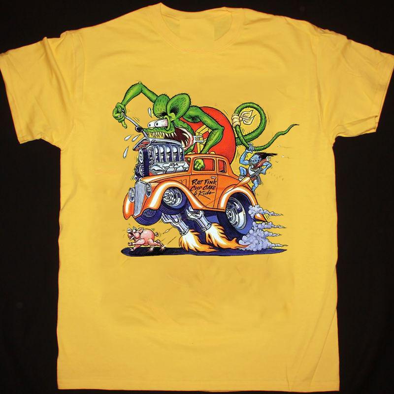 T-shirt jaune ED ROTH RAT FINK, nouveau S разноцветный