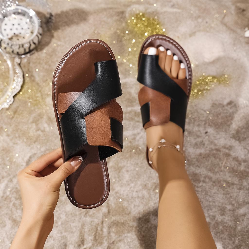 Fashion Women Slippers Flat Non-slip Shoes Outdoor Casual Comfortable Beach Sandals Comfortable Slip on Slippers Big Size Slides Women