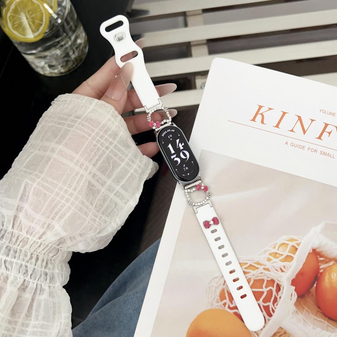 

Ремешок для Mi Band 9 8 8pro 9 pro Global Smart Bracelet Pulseira для Xiaomi Mi Band 8 NFC Аксессуары для браслетов Redmi Band 4 5 Band Mi Band 8/9 белый