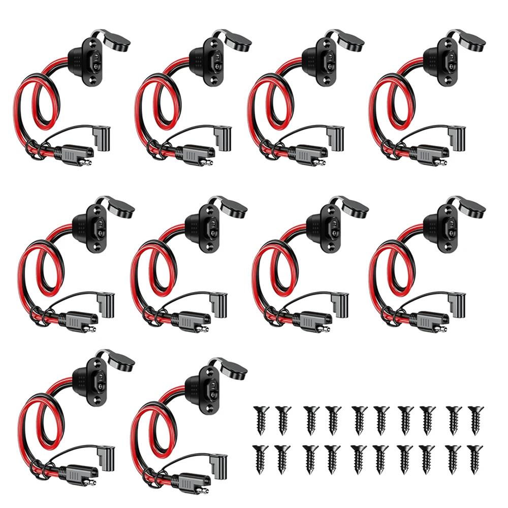 SAE Quick Connector Harness SAE Adapter Male Plug To Female Socket Cable 1FT 12AWG SAE Extension Cord