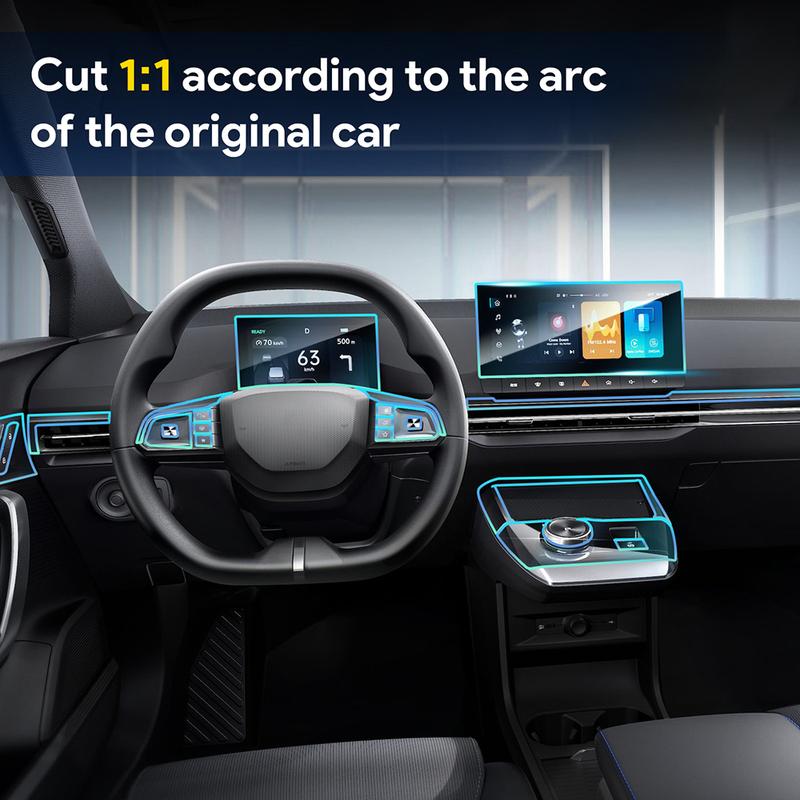 Pour MG Mulan MG4 -2024 Tableau de bord intérieur de voiture Navigation Écran intérieur automobile Film de protection Autocollant TPU Anti-rayures