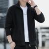 Men's Winter Fashion Cardigan Plus Velvet Sweater Jacket Men's Stand Collar Casual Solid Color Knitted Wholesale