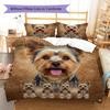 Yorkshire Terrier Sznaucer Wzór Pościel Kołdra Zestaw Poszewka na Kołdrę Poszewka na Poduszkę Dekoracja Domu Prezent (1 * poszwa na kołdrę + 2 * poszewki na poduszki, bez rdzenia)