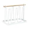 Bottle Rack Glass Cup Holder Stand Tree Drainer with Metal And Wood Construction Quick