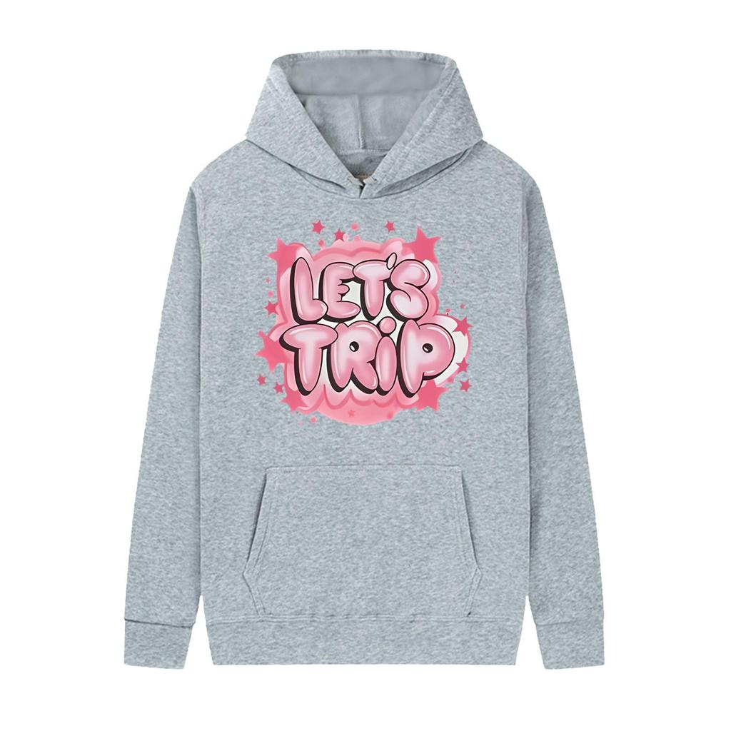 Unisex Kapuzenpullover mit Cartoon-Muster – Fleece, Mehrfarbig, Herbst/Winter Schwarzer Hoodie