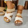 European and American Large Size 2025 New Women's Shoes, Fashionable Beach Platform Women's Slippers, Casual Slope Heel Women's Shoes Tide