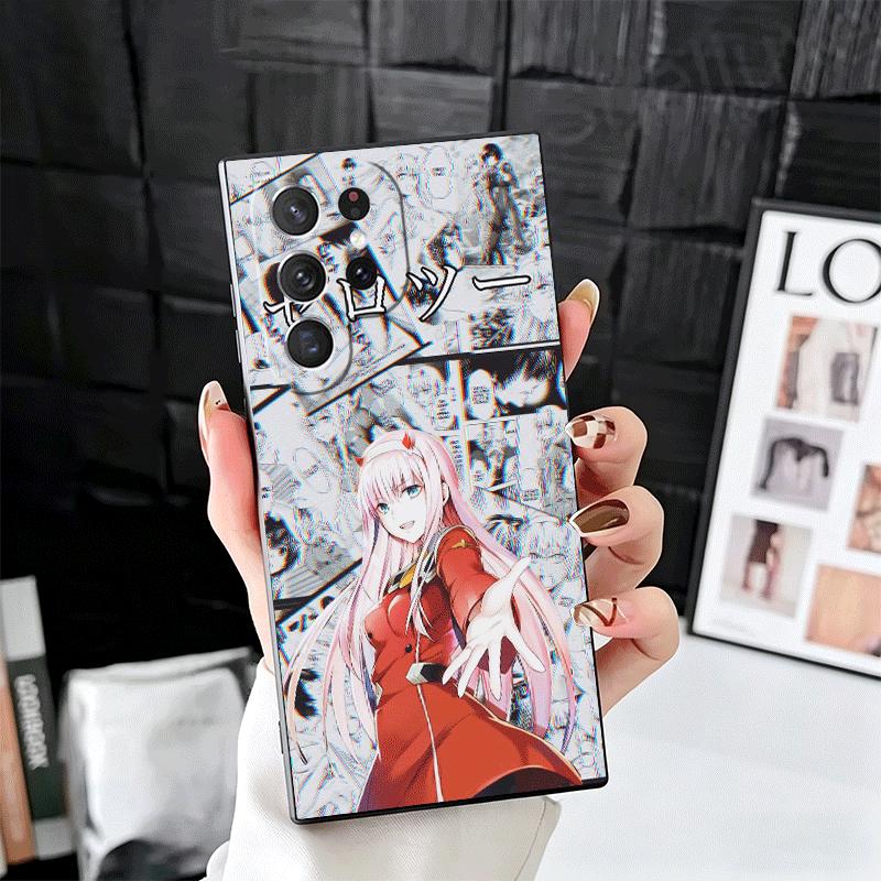 Darling Zero Two 02 Anime Soft Phone Case for Samsung Galaxy S26 S25 Edge S24 Ultra S23 Plus S22 S21 FE S20 Black Cover Back She