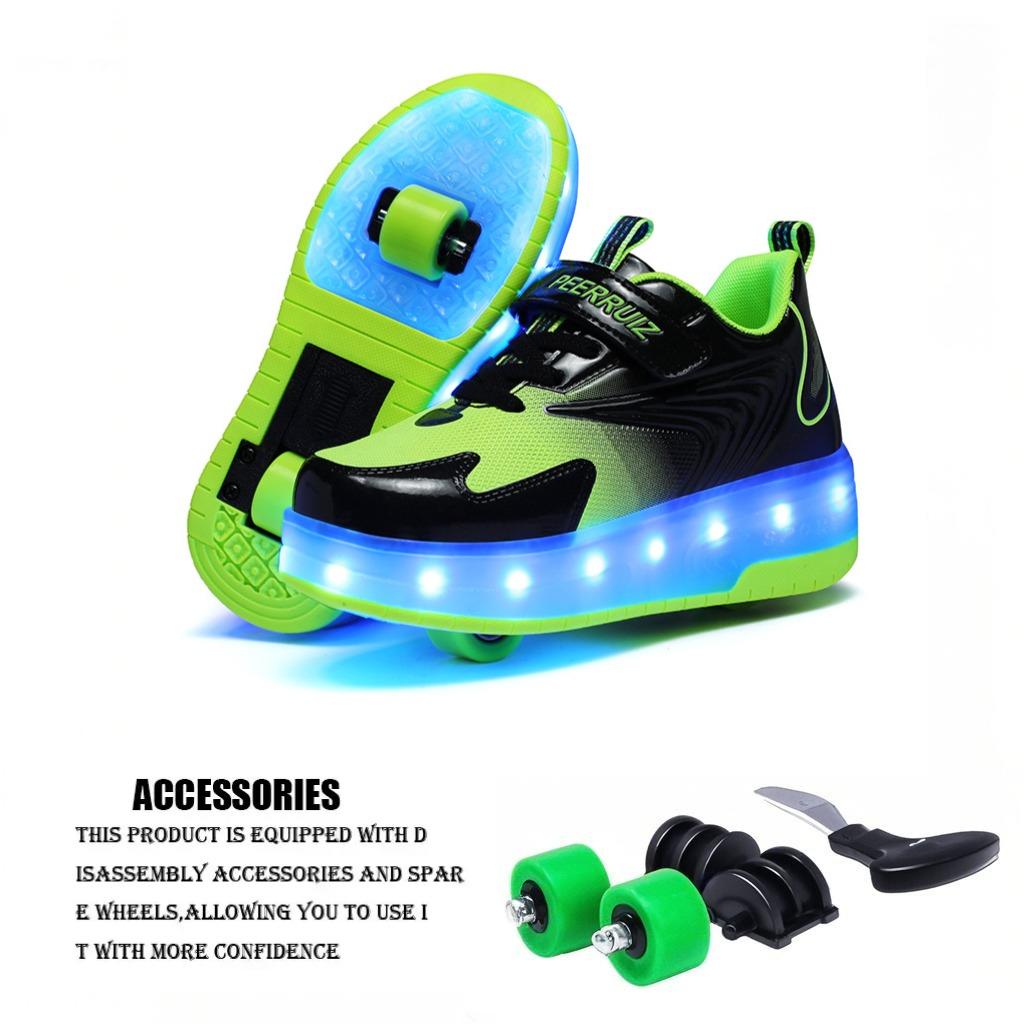 2 Wheel Inline Roller Skates Shoes for Boys and Girls LED Roller Skates for Children's Racing Ice Skating Sneaker with Wheels
