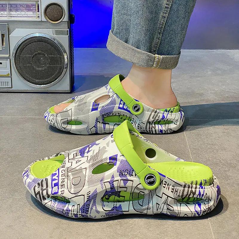 Fashion Platform Men's Shoe Beach Trend Slides 2025 Adult Designer Luxury Y2k Cheap Shoes Liquidation Fun Eva Original Pvc Male Slipper