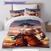 Son Goku Muster Bettwäsche, Steppbett Set Bettbezug Kissenbezug Zuhause Geburtstagsgeschenk (1 Bettbezug + 2 Kissenbezüge, ohne Füllung)