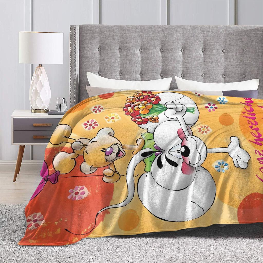 Diddl Cartoon Dog Plush Blanket Girls Boys Flannel Throw Blanket For Couch Chair Warm Custom DIY Quality Bedspread Gift