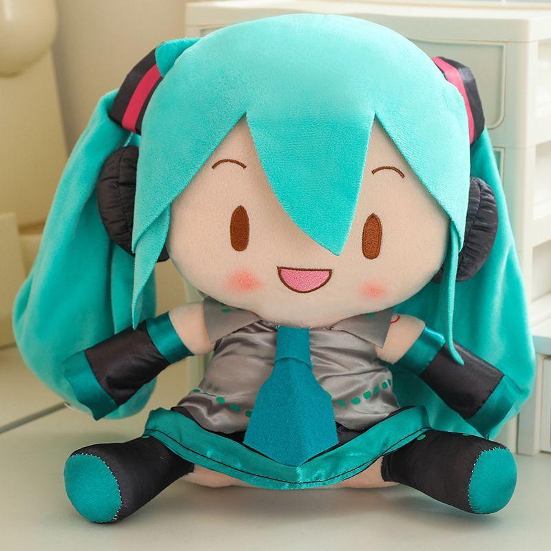 Cartoon Hatsune Miku Plush Toy Stuffed Doll Classic Anime Cute Fufu Hatsune Miku Doll Comfortable Plush Pillow Gift for Girls